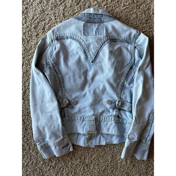 Levi’s S Light Wash Denim Fashion Jacket Medium Wash Touches Exaggerated Details - Picture 5 of 9